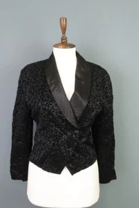 JUST CAVALLI Black Animals Printed Doubel Breast Coat Blazer Size 40 - Picture 1 of 21