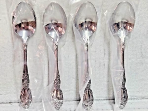 Oneida Wordsworth Oval Soup Spoons 6 7/8" Stainless Steel New Set 4 - Picture 1 of 6