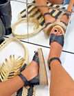 Womens Espadrille Flatform Sandals Platform Summer Shoes Ankle Strap Size 3-8