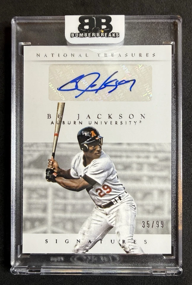 Panini National Treasures 2015 multideporte Bo Jackson automático 35/99 Auburn Royals Foto 1 de 4