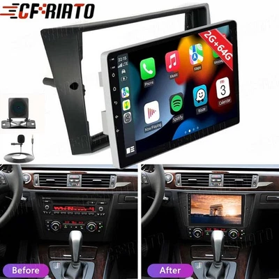 2+64G For BMW 328i 325i 335i 2005-2011 Car Stereo Radio Android 15 GPS BT Camera Foto 1 de 4