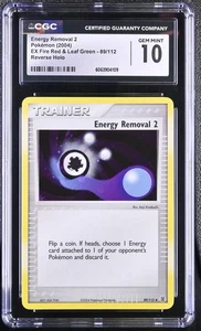 CGC 10 Energy Removal 2 EX Fire Red & Leaf Green 89/112 Reverse Holo Pokemon - Picture 1 of 2