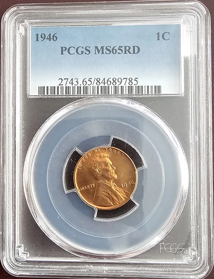 1946 Lincoln Cent PCGS MS-65 RD - Image 1 of 4