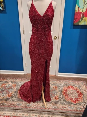 Nuevo con etiquetas Vestido Miss Ord Rojo Lentejuelas Correa Gala, Vestido de Fiesta Talla M  Foto 1 de 4