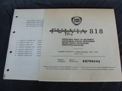 Lancia Fulvia aggiornamento catalogo parti di ricambio 88794545 - Immagine 1 di 4