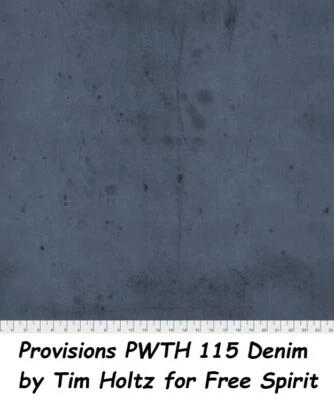 Provisions Tonal Cotton Quilt fabric Tim Holtz Free Spirit PWTH 115 Denim 1-3/4y - Image 1 of 4