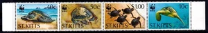 St. Kitts 1995 Tortugas Verdes - WWF Completo Como Nuevo MNH Juego Tira SC 384a - Imagen 1 de 1