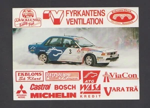 Scandinavian Motors Mitsubishi Lucia Ralliart Sweden Postcard - Picture 1 of 2