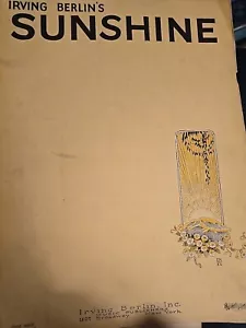 Sunshine Irving Berlin Sheet Music 1928 Banjo Ukulele Piano SM1 - Picture 1 of 7