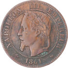 1155512 France Napoleon Iii 2 Centimes 1861 Bordeaux Bronze Tb Gadoury