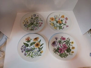 4er Set Wedgwood Wildflowers USA Teller 9" - Vintage Floral Porzellan - Bild 1 von 11