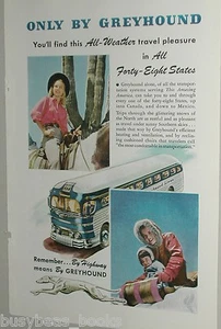 1947 GREYHOUND bus advertisement, vintage bus, cactus, toboggan, to 48 states - Picture 1 of 3