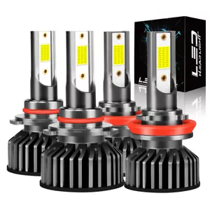 LED Headlights 9005 High Beam H11 Low Beam Bulbs Super Bright 6000K Xenon White - Picture 1 of 12