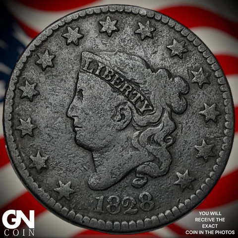 1828 Coronet Head Large Cent  Q3842 Cover
