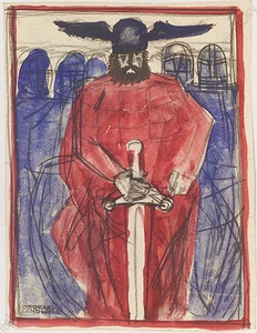 Ottokar von Landwehr (b.1905), "Nibelungen" (Poster Project)", Watercolor, 1920s - Picture 1 of 1