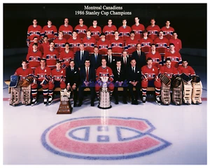NHL 1985 - 86 Stanley Cup Champs Montreal Canadiens Equipo Foto 8 X 10 - Imagen 1 de 1