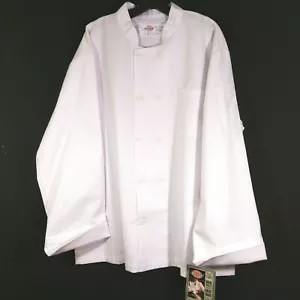 Dickies Unisex Classic Chef Coat Jacket 10 Button Long Sleeve White XL NWT  - Picture 1 of 8