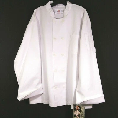 Dickies Unisex Classic Chef Coat Jacket 10 Button Long Sleeve White XL NWT  - Image 1 of 4