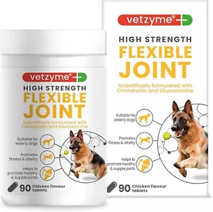 Vetzyme High Strength Flexible Joint Supplements for Senior Dogs (90 Tablets) - Picture 1 of 8
