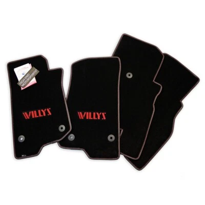 НОВЫЙ! Напольные коврики для Jeep Wrangler JK Unlimited 4 шт логотипы Willys - США -Ultimat - Изображение 1 из 4