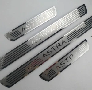 Protectores de umbral de puerta de acero inoxidable Vauxhall Astra placas de desgaste pedales 4 piezas - Imagen 1 de 6