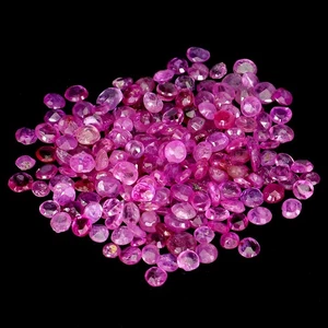 Round Natural Top Rich Red Pink Ruby Mozambique 155pcs 4.40ct 1.6mm Lot Gemstone - Picture 1 of 14
