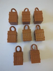 Fisher Price Little People 1979 Offshore Cargo Base Brown Crate Lot Of 8 - Picture 1 of 1