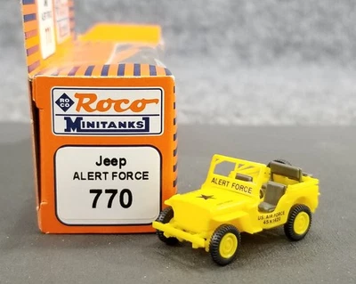 Roco Minitanks HO 1:87 770 Jeep Fuerza Aérea de los Estados Unidos Fuerza de Alerta IOB Amarillo Austria Foto 1 de 4