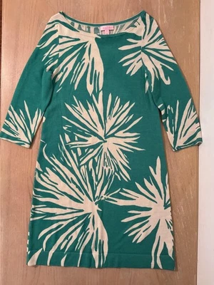 Vestido Lilly Pulitzer Mujer Medio Verde Marfil Lana Merino Estampado Palma Tejido Foto 1 de 4