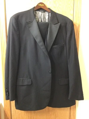 Paul Fredrick Talla 52 100% Lana Chaqueta 44 x 32 Pantalones TRAJE DE ESMOQUIN Negro Foto 1 de 4