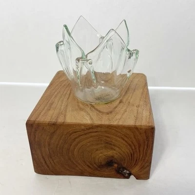 Pañuelo vintage Biedermann vidrio transparente doblado vidrio votivo Foto 1 de 4