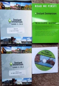 INSTANT IMMERSION - FRENCH / SPANISH Levels 1, 2 and 3 - PC & MAC - DVD/CD - Picture 1 of 4
