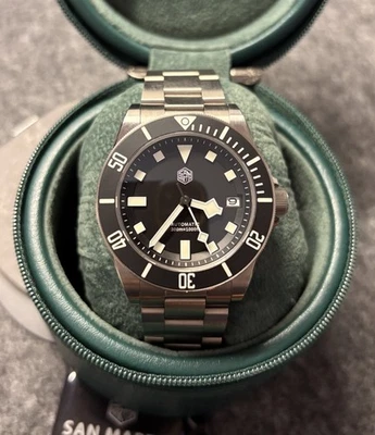 Часы дайверские титановые San Martin SN0121T NH35 США готовые Tudor PELAGOS ЧЕРНАЯ ДАТА - Изображение 1 из 4