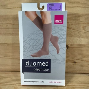 Calze a compressione Medi Duomed Advantage MEDIUM 30-40 mmHg polpaccio punta aperta NERE - Foto 1 di 5