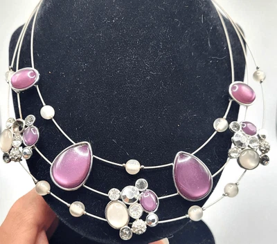 Colar Avenue Floating Station strass olho de tigre 18 polegadas - Imagem 1 de 3