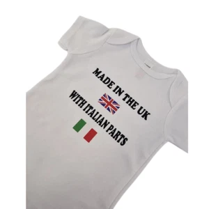 Italy Baby Grows-Printed-Made In Uk With Italian Parts-UKIT01 - Picture 1 of 20
