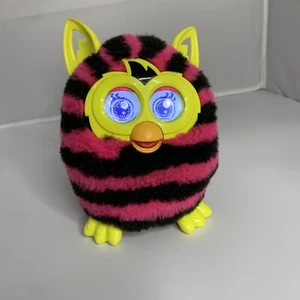 2012 Hasbro Furby Boom (Black w/ Pink Stripes) *WORKING - Eyes Light Up & Sound* - Picture 1 of 4