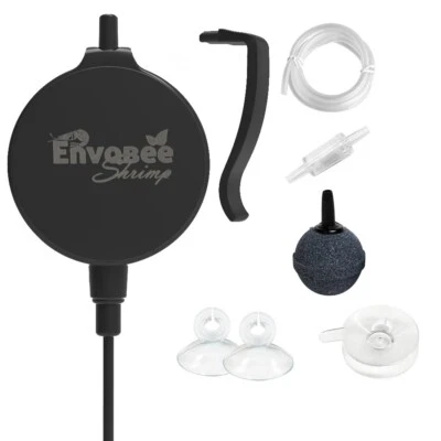 ENVOBEE SHRIMP Mini Luftpumpe Ultra Silent Energiespar Aquarium für Garnelen Fische Nano Tank