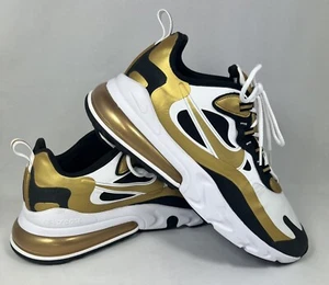 Nike Air Max 270 React Metallic Gold Mens Size 11 - Picture 1 of 8