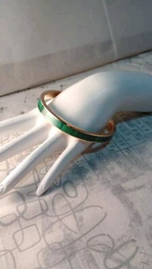 ๐ฅ Genuine Malachite Bracelet Inlay In Solid Brass Bangle Green Congo - Picture 1 of 5