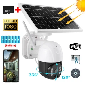 1080P HD Wireless Solar Power WiFi Outdoor Home Security IP Camera Night Vision - Picture 1 of 24