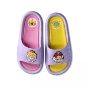 Super Mario Peach Girls Slides Flip Flop Sandals Size 3 NEW Shoes Light Purple - Picture 1 of 8