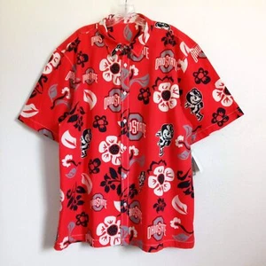 Camicia Buckeyes Ohio State Hawaiian PARTY nuova con etichette Wes Willy floreale maniche corte XXL - Foto 1 di 7
