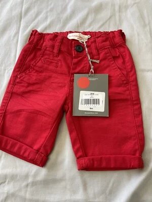 NWT Deux Par Deux Baby Boy Shorts Size 6M Red Foto 1 de 4