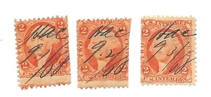 U.S. Internal Revenue G Washington Orange 2 cents date 9 - 1 + 2 + 3 - 1868 - Picture 1 of 2
