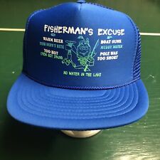 Fisherman’s Excuse Cap Trucker Hat SnapBack OSFM Blue Rope
