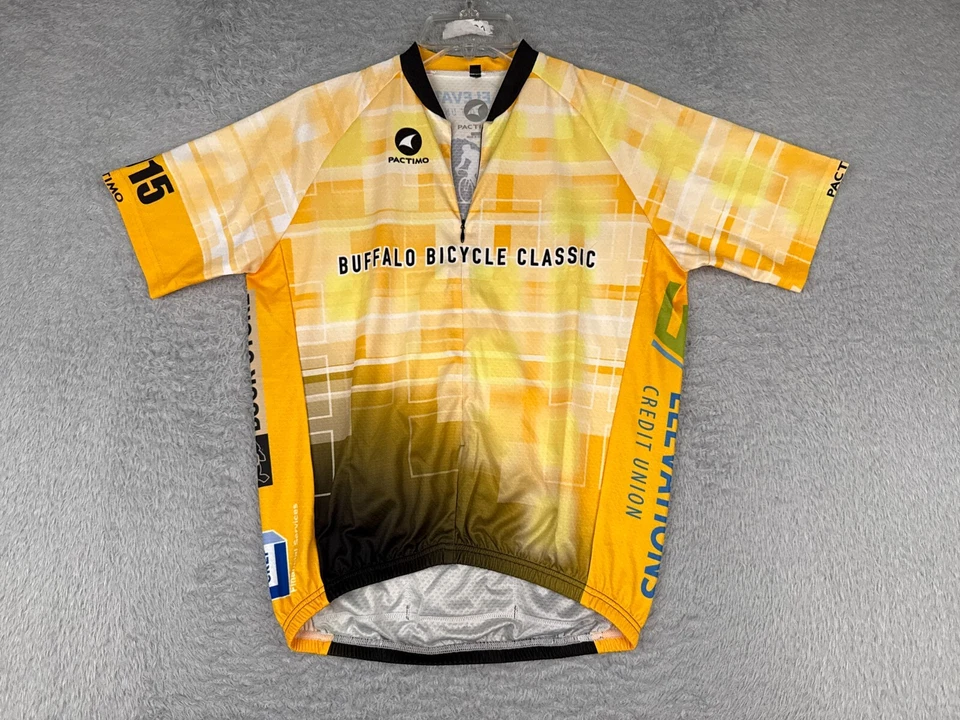 Camiseta de Ciclismo Pactimo Adulto Extra Pequeña Amarilla 1/2 Cremallera Buffalo Clásica Colorada Foto 1 de 4