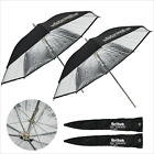 2 PACK - 24' Silver/Black Reflector Studio Umbrella for Photography, Metal Parts