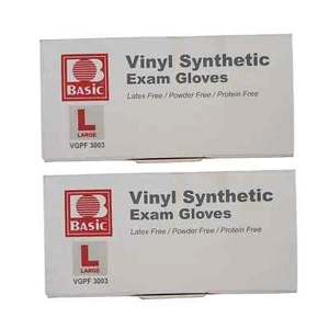 GUANTES DE EXAMEN BÁSICOS DE VINILO SINTÉTICO GRANDES PAQUETES DE 2 (200) EN MUY BUEN ESTADO 3003 NUEVOS - Imagen 1 de 7