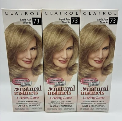 3 Clairol Natural Instincts Loving Care Hair Color Light Ash Blonde 73 - Image 1 of 3